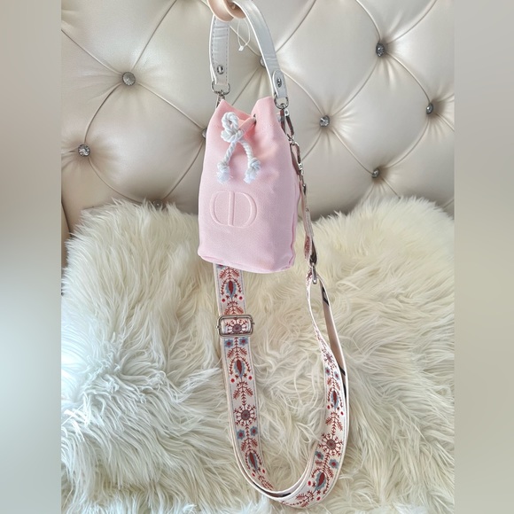 Dior embossed CD Drawstring Beauty Bag to Bucket Bag Crossbody Pouch/Clutch - Picture 8 of 8